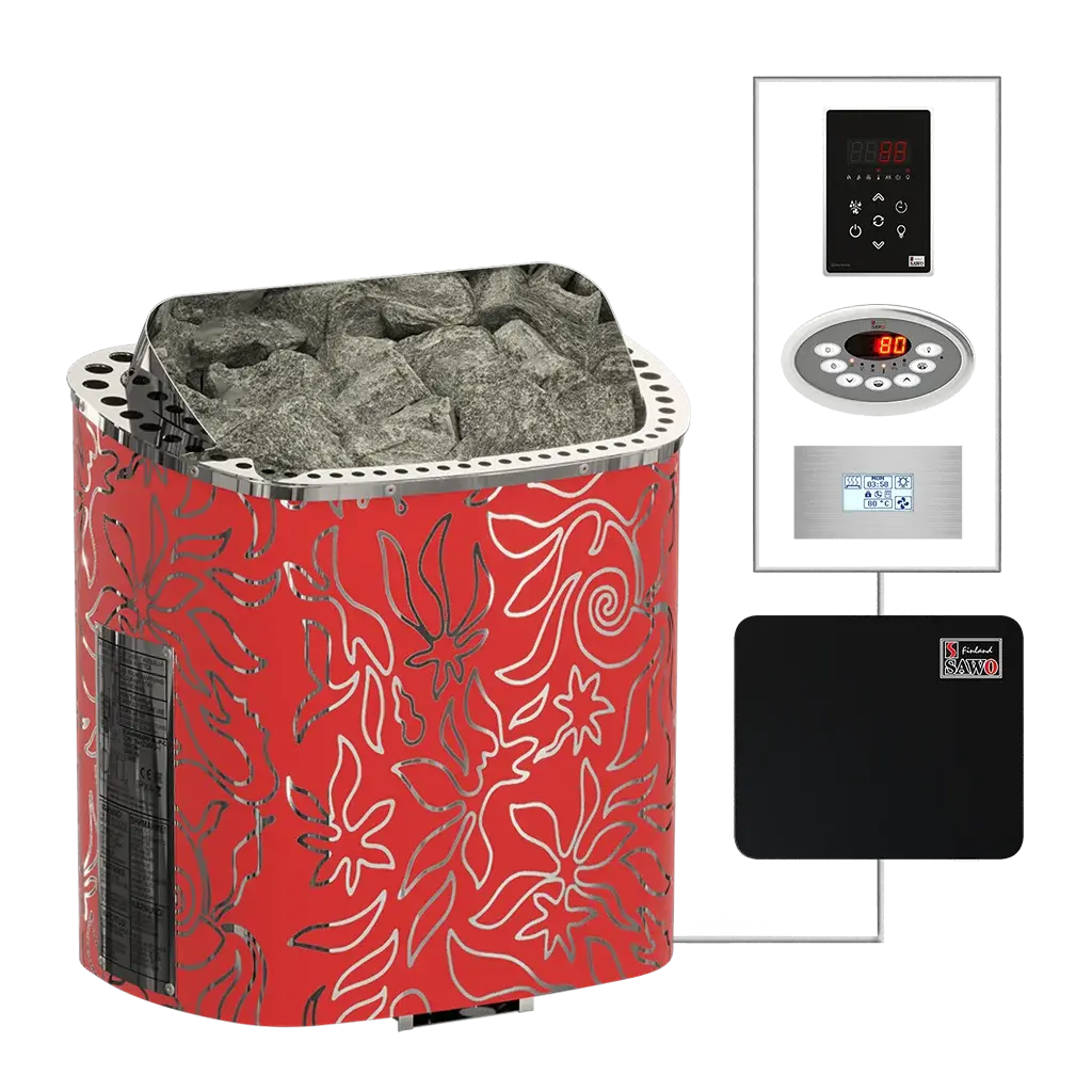 SAWO sauna heaters wall SCA NS Dragonfire Red