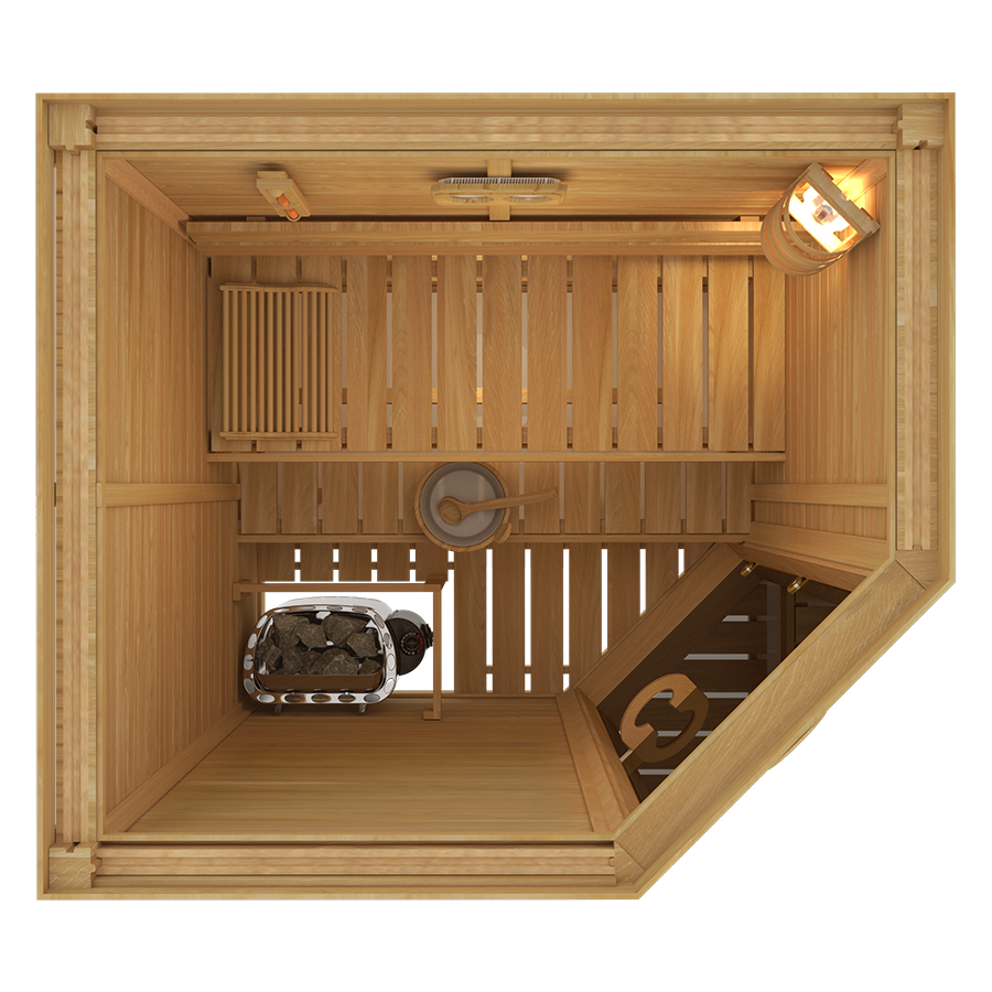 1416RSC Cedar SaunaRoom SaunaPeople NoWindow TopView